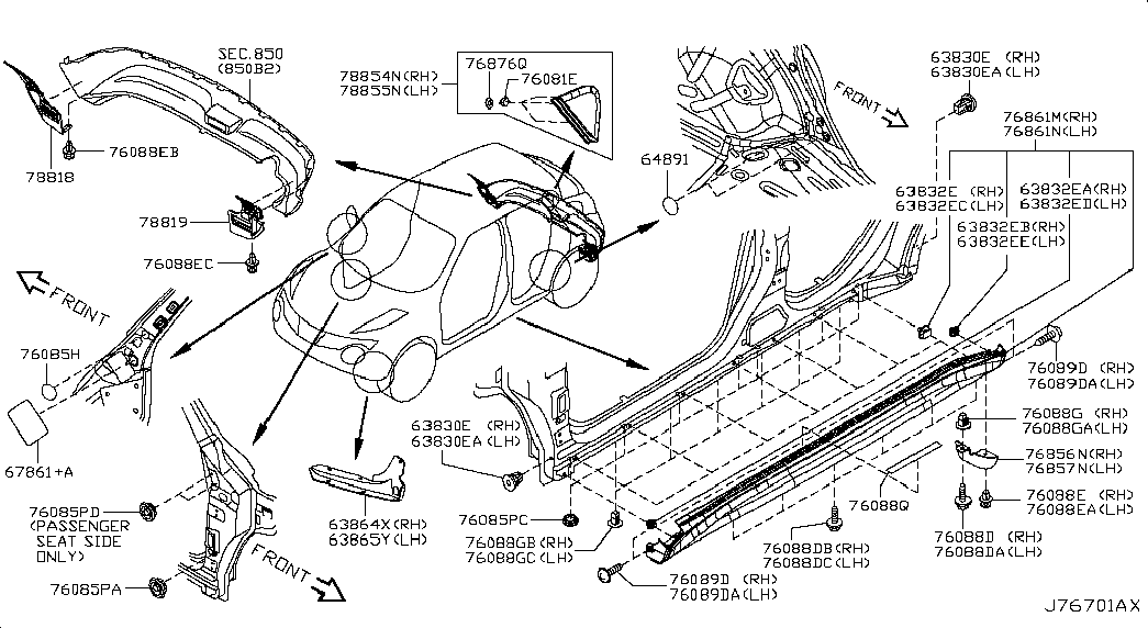 Порог, подножка левая для Nissan Juke 2010-2014