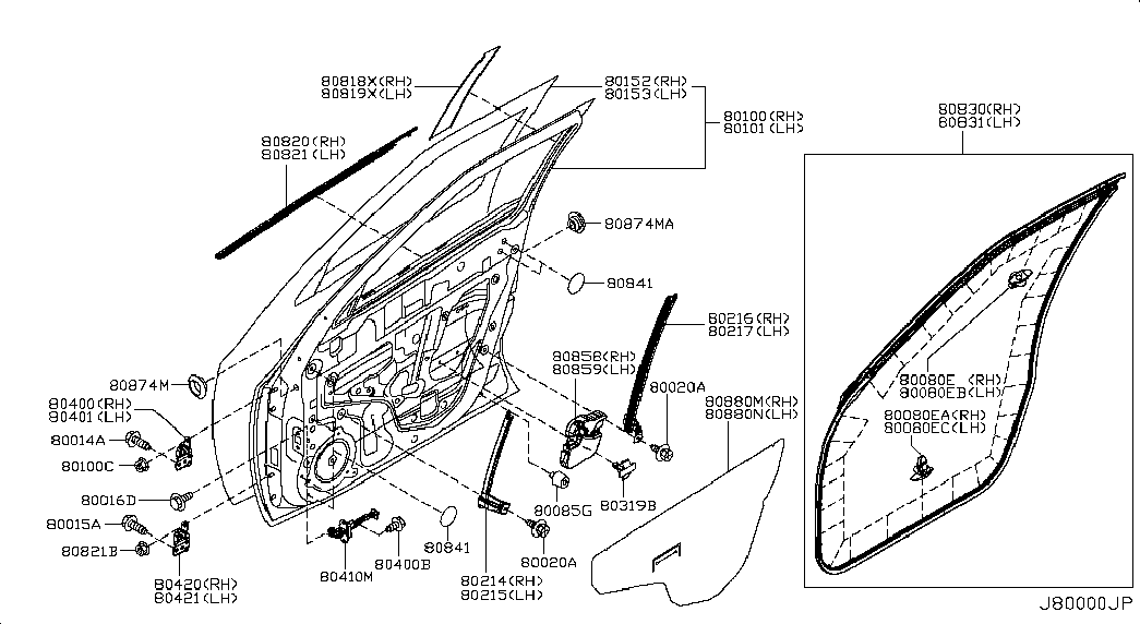 Дверь передняя левая для Nissan Juke 2010-2014