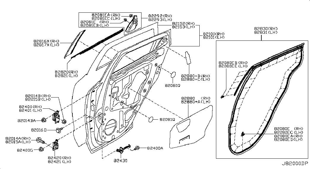 Дверь задняя левая для Nissan Juke 2010-2014