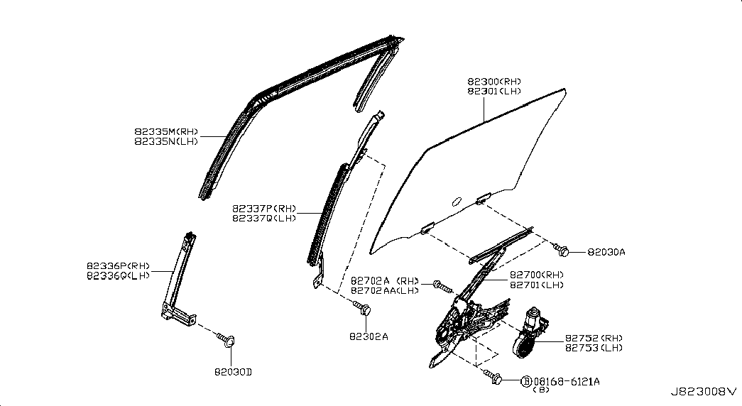 Стекло задней левой двери для Nissan Juke 2010-2014