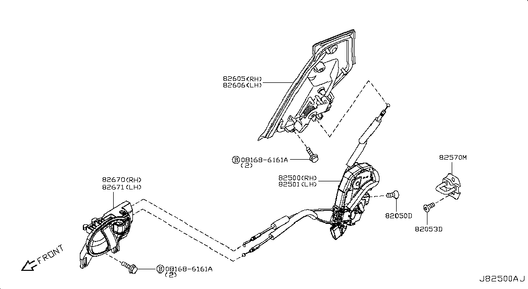 Замок задней правой двери для Nissan Juke 2010-2014