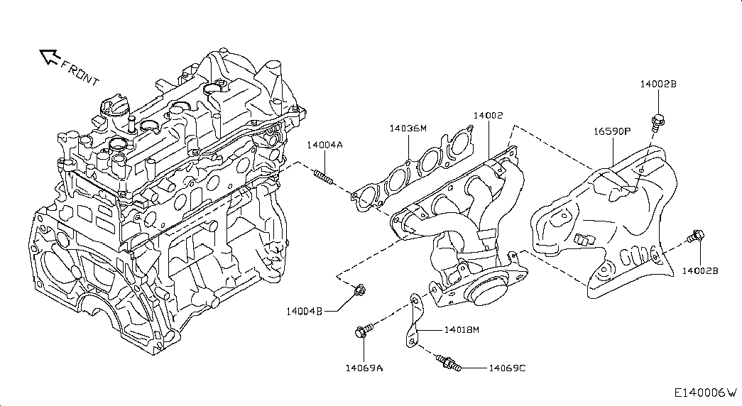 Коллектор выпускной для Nissan Juke 2014-2018