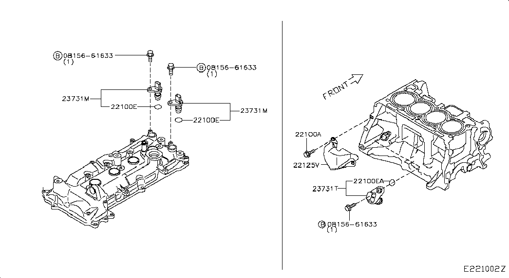 Датчик коленвала для Nissan Juke 2014-2018
