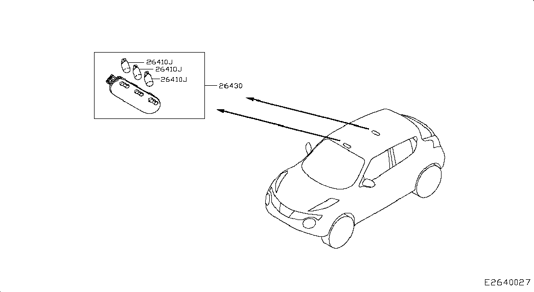 Фонарь салона для Nissan Juke 2014-2018