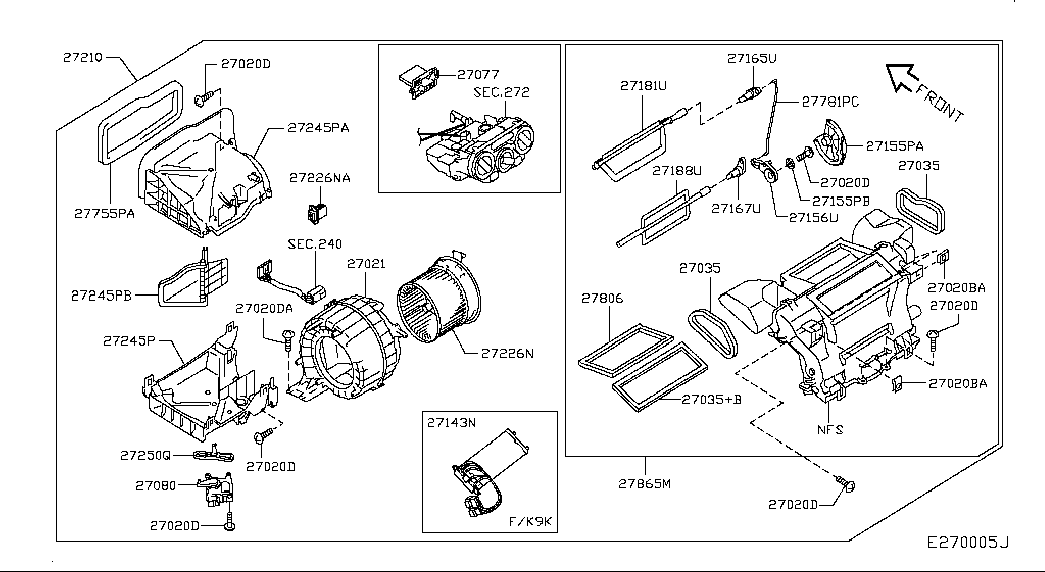 Мотор вентилятора салона для Nissan Juke 2014-2018