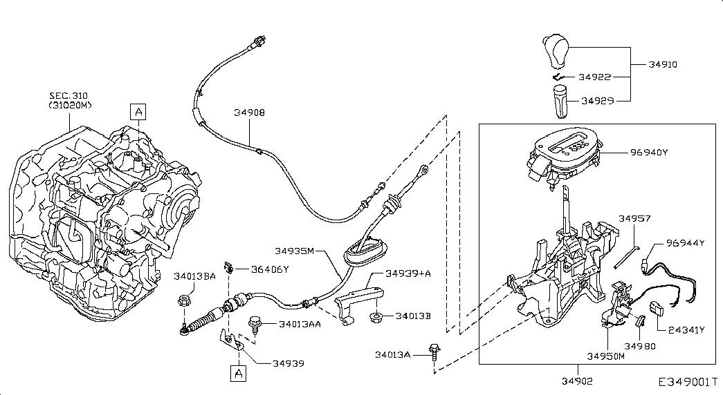 Рычаг переключения скоростей для Nissan Juke 2014-2018