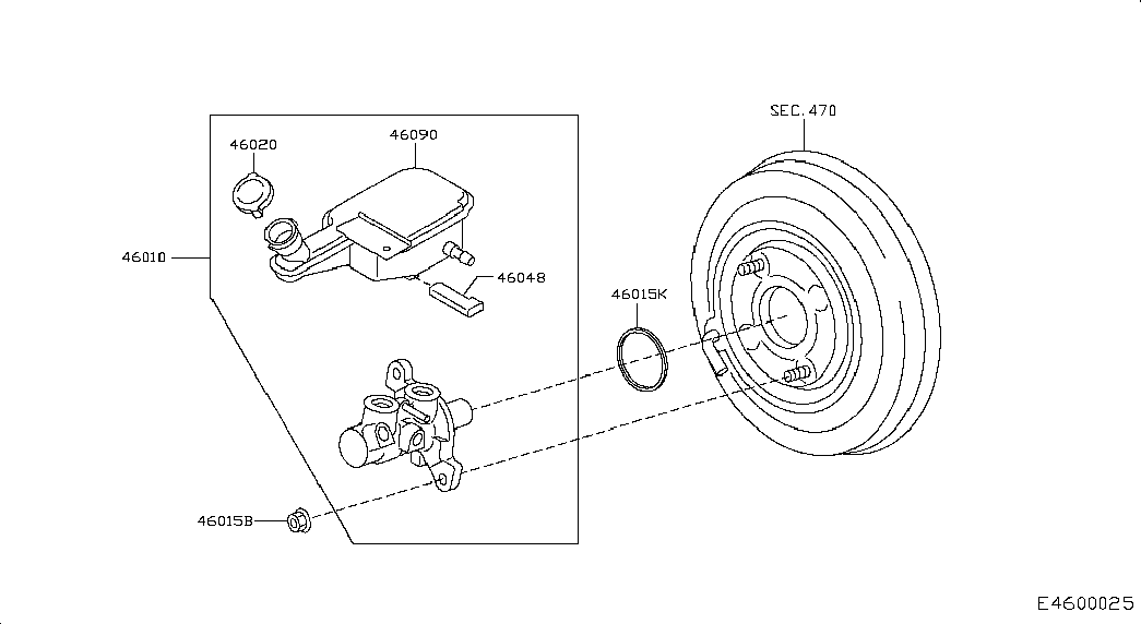 Главный тормозной цилиндр с бачком для Nissan Juke 2014-2018