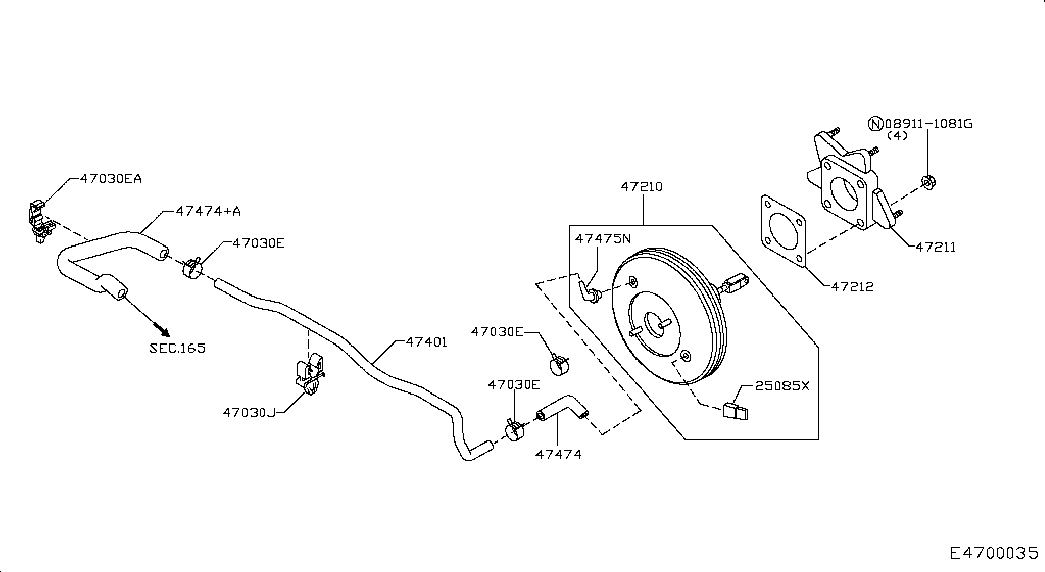 Вакуумный усилитель тормозов для Nissan Juke 2014-2018