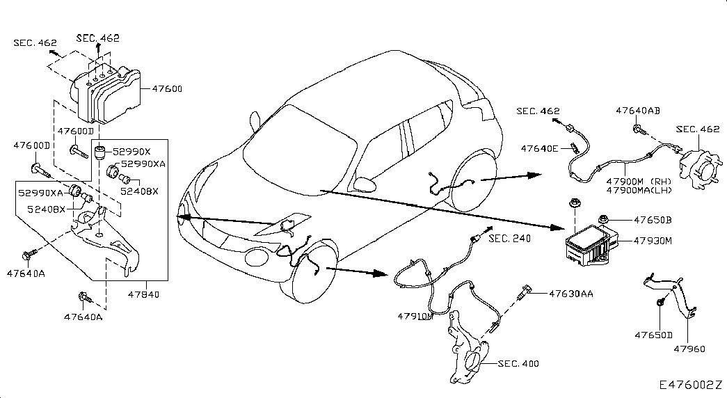 Датчик АБС передний левый для Nissan Juke 2014-2018