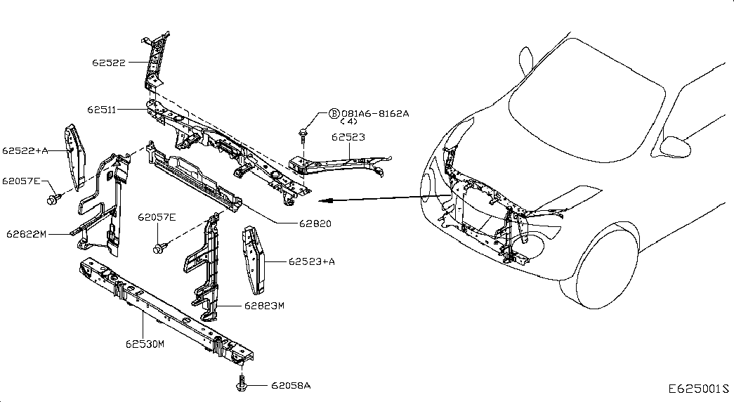 Панель передняя-телевизор для Nissan Juke 2014-2018