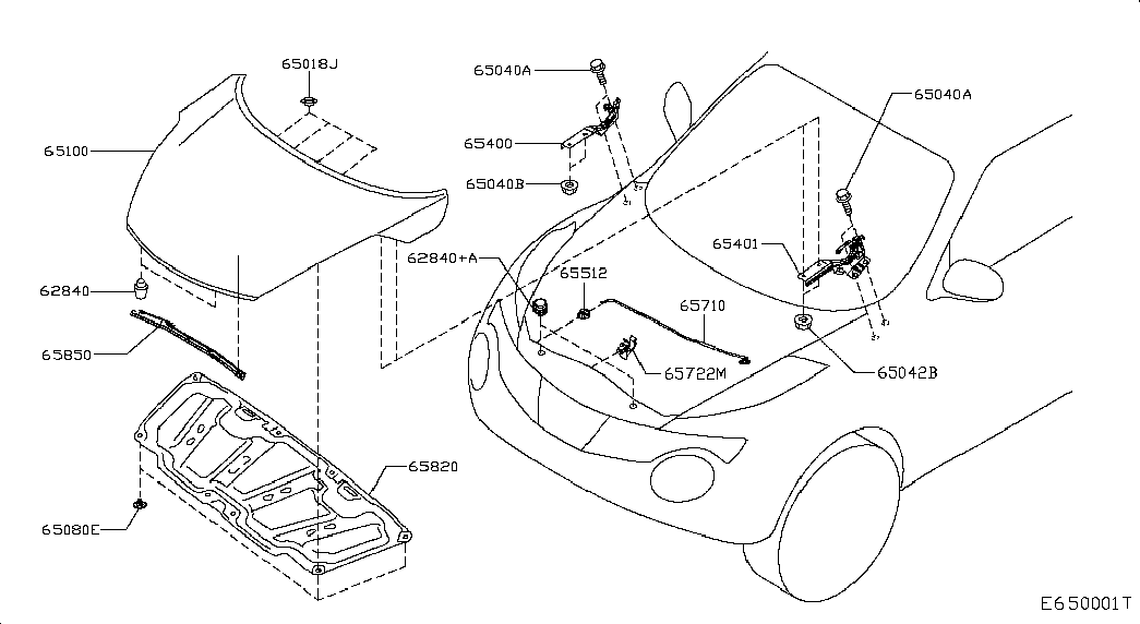 Петля капота правая для Nissan Juke 2014-2018