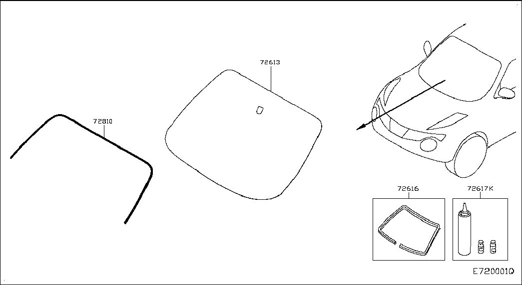 Лобовое стекло для Nissan Juke 2014-2018