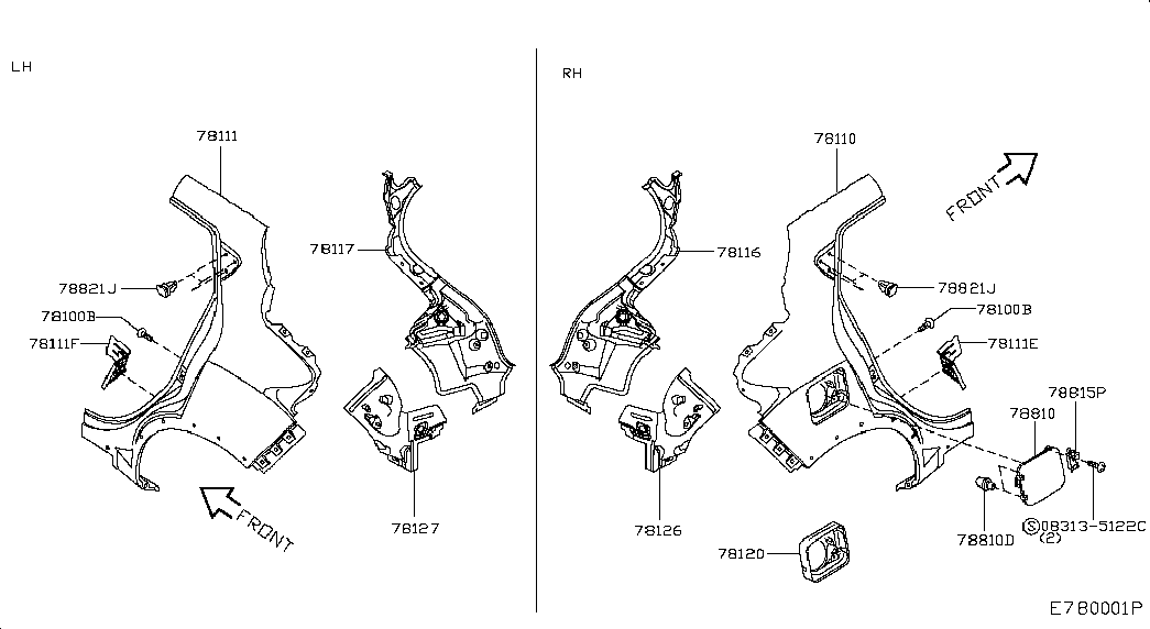 Крыло заднее левое для Nissan Juke 2014-2018