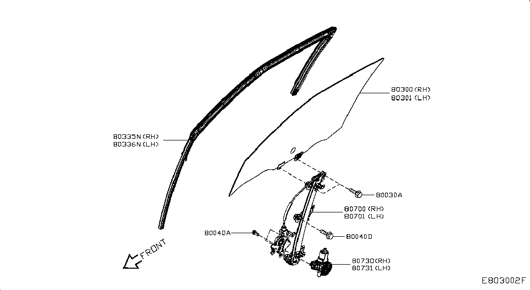Стекло передней левой двери для Nissan Juke 2014-2018