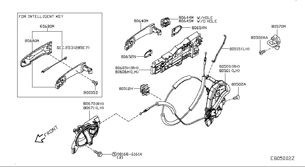 Ручка передней левой двери для Nissan Juke 2014-2018