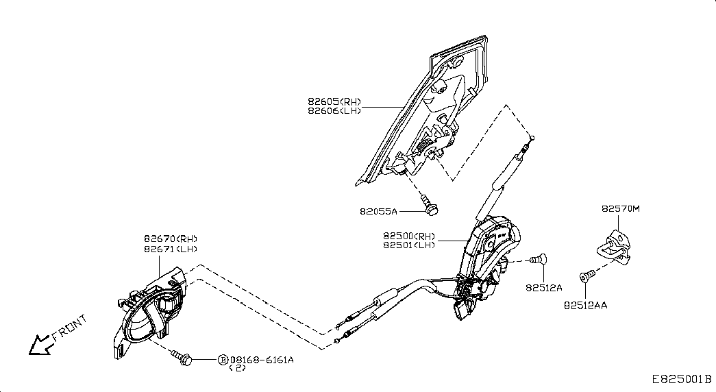 Замок задней правой двери для Nissan Juke 2014-2018