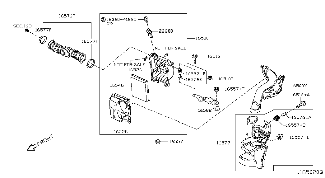 Корпус воздушного фильтра в сборе для Ниссан Сентра 2012-2017