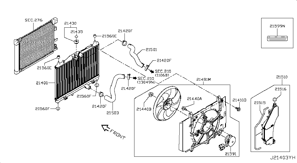 Радиатор двигателя в сборе для Ниссан Сентра 2012-2017
