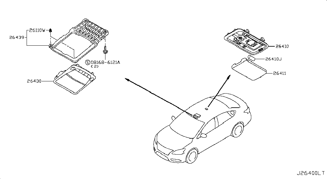 Фонарь салона для Ниссан Сентра 2012-2017
