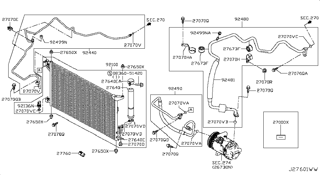 Радиатор кондиционера в сборе для Ниссан Сентра 2012-2017