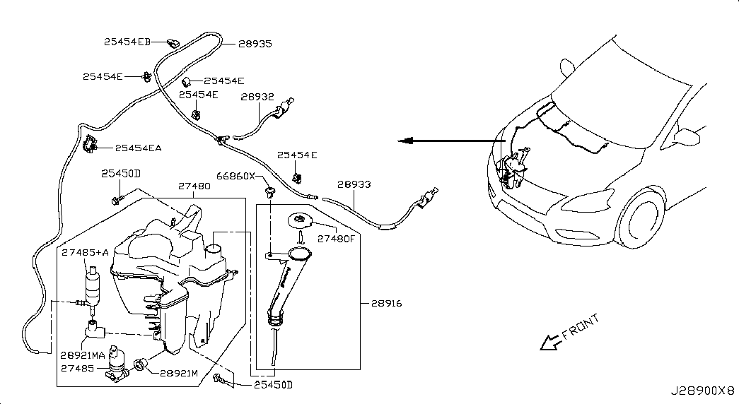 Бачок стеклоочистителей для Ниссан Сентра 2012-2017