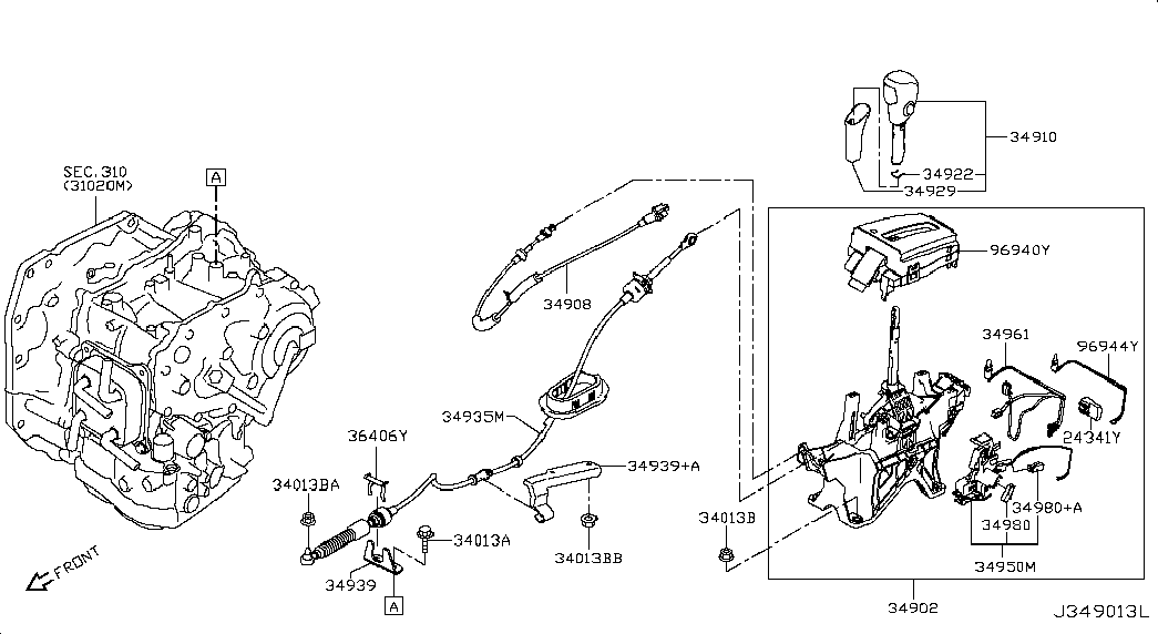 Рычаг переключения скоростей для Ниссан Сентра 2012-2017