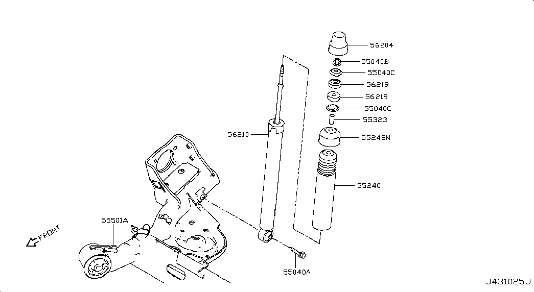 Амортизатор задний для Ниссан Сентра 2012-2017