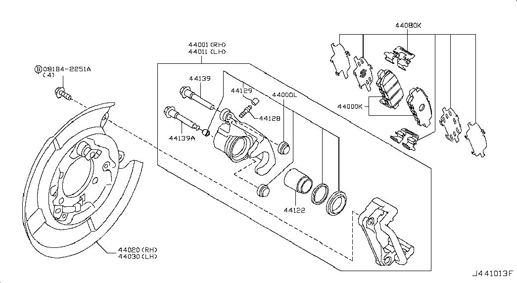 Суппорт тормозной задний левый для Ниссан Сентра 2012-2017
