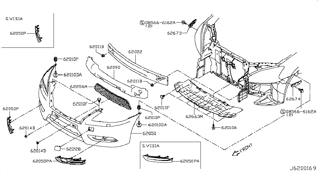 Решетка радиатора нижняя для Ниссан Сентра 2012-2017