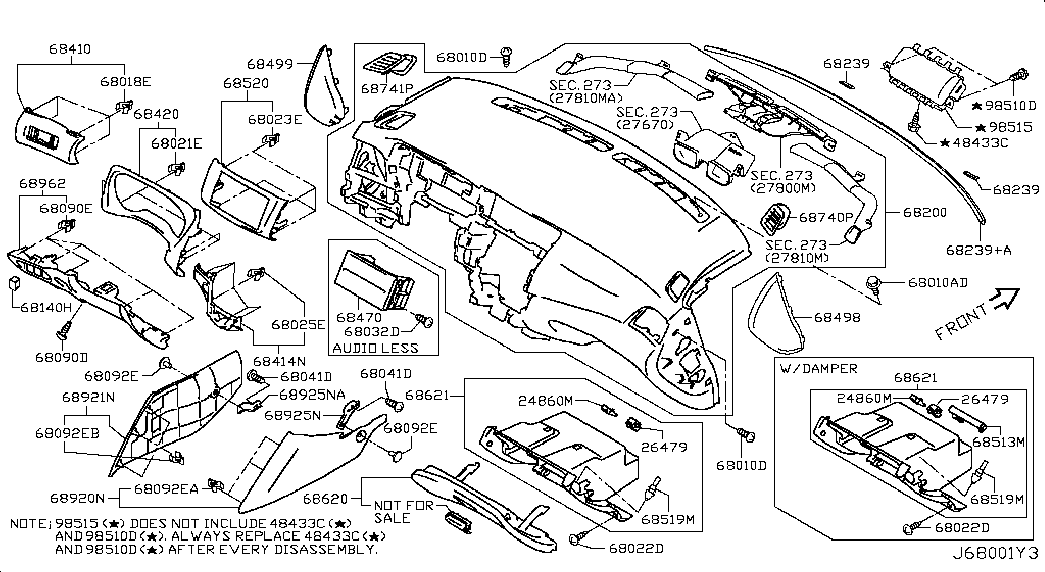 Подушка безопасности пассажира для Ниссан Сентра 2012-2017