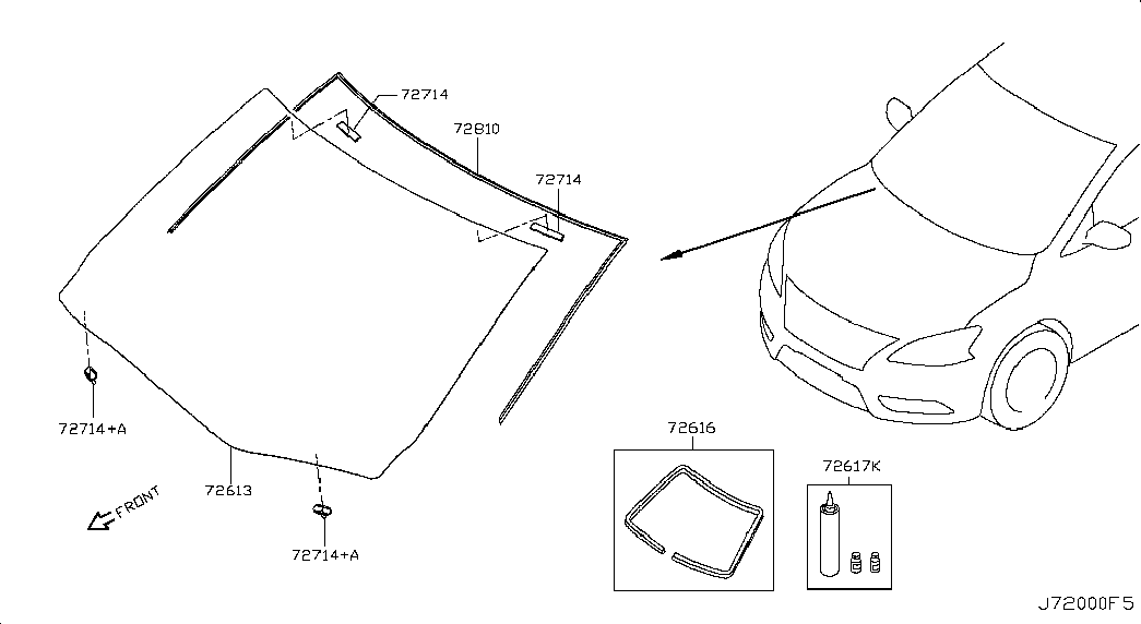 Лобовое стекло для Ниссан Сентра 2012-2017