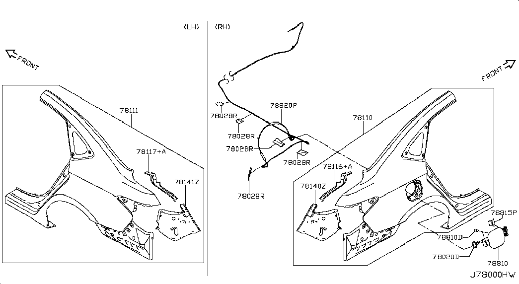 Крыло заднее левое для Ниссан Сентра 2012-2017