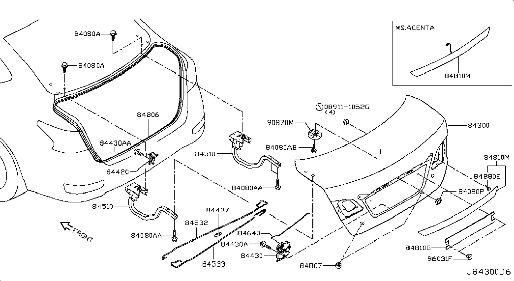 Крышка багажника для Ниссан Сентра 2012-2017
