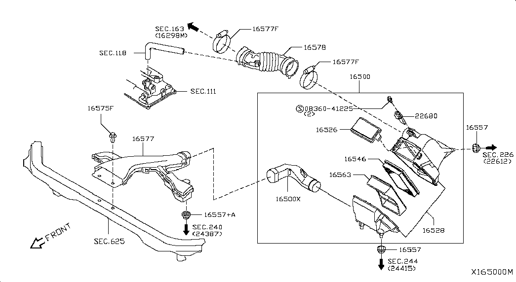 Корпус воздушного фильтра в сборе для Ниссан Тиида 2004-2012