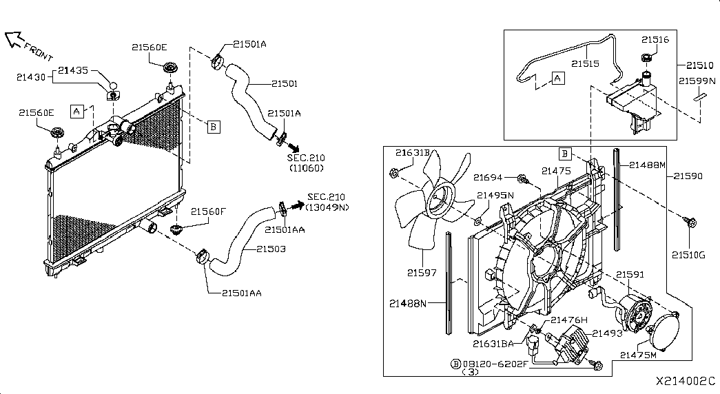 Диффузор вентилятора двигателя для Ниссан Тиида 2004-2012