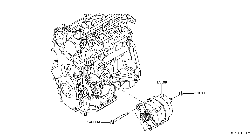 Генератор в сборе для Ниссан Тиида 2004-2012