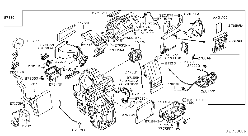 Мотор вентилятора салона для Ниссан Тиида 2004-2012