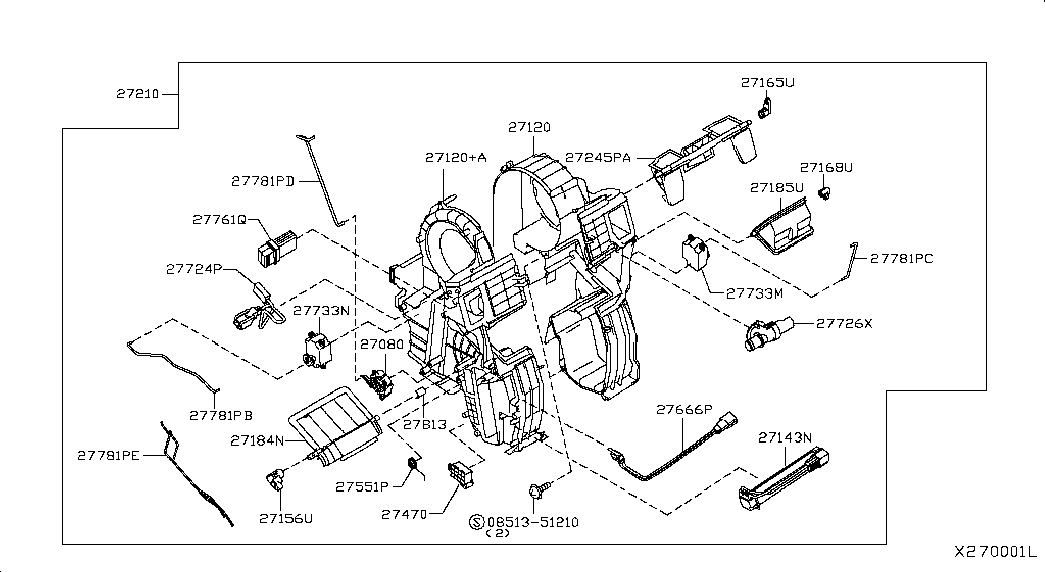 Вентилятор кондиционера в сборе для Ниссан Тиида 2004-2012