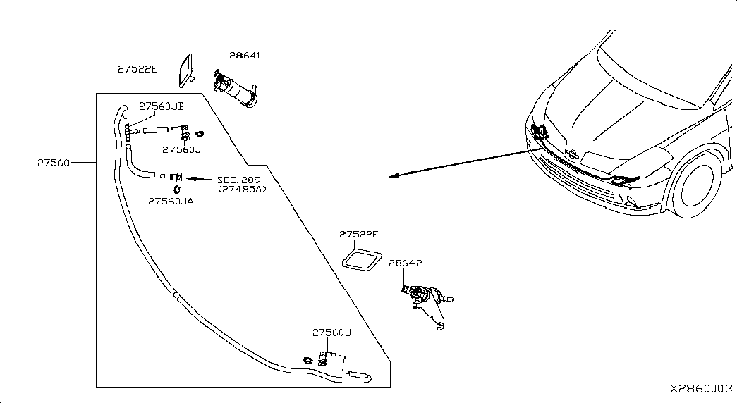 Фаро-омыватель правый для Ниссан Тиида 2004-2012