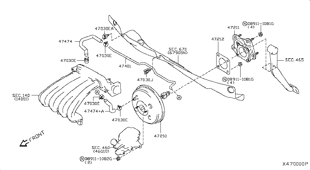 Вакуумный усилитель тормозов для Ниссан Тиида 2004-2012