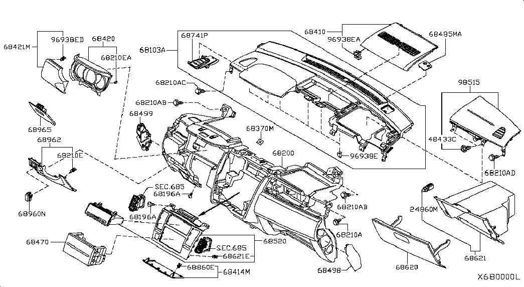 Приборная панель для Ниссан Тиида 2004-2012
