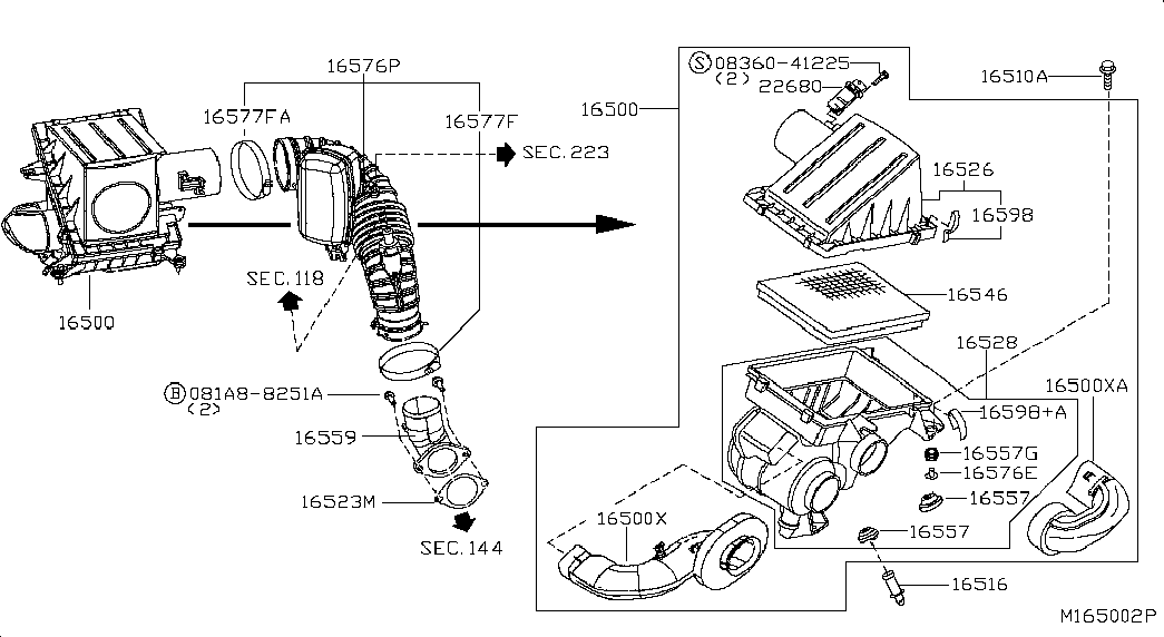 Корпус воздушного фильтра в сборе для Ниссан Навара 2004-2010