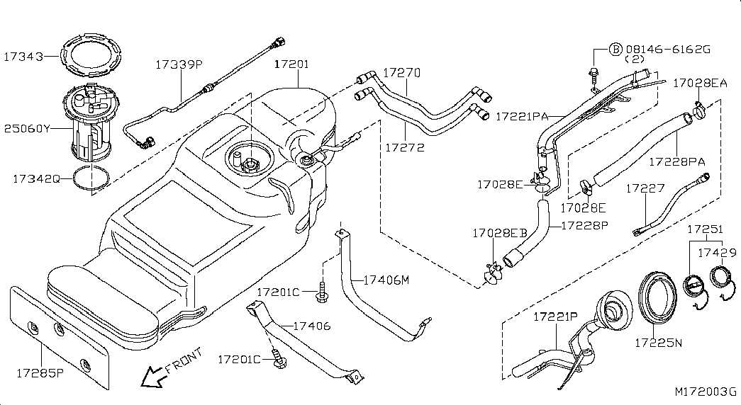 Горловина заливная бака топливного для Ниссан Навара 2004-2010