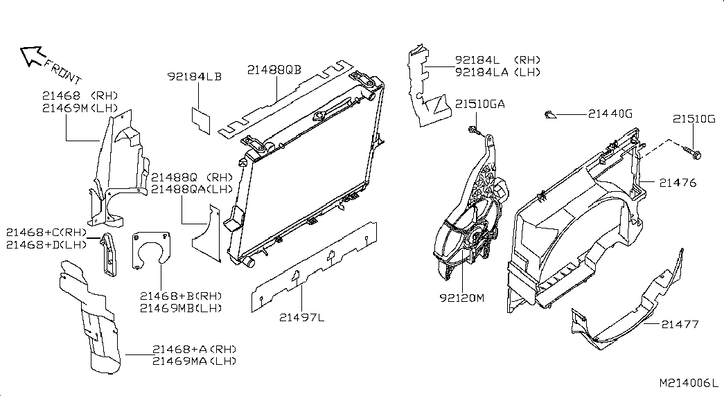 Диффузор вентилятора двигателя для Ниссан Навара 2004-2010