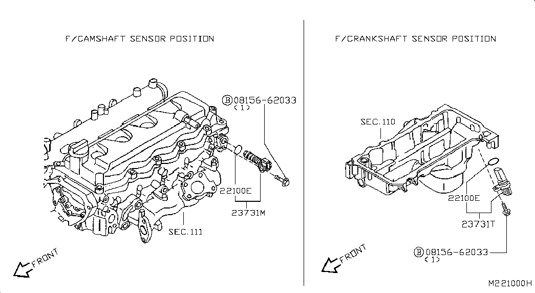 Датчик распредвала для Ниссан Навара 2004-2010