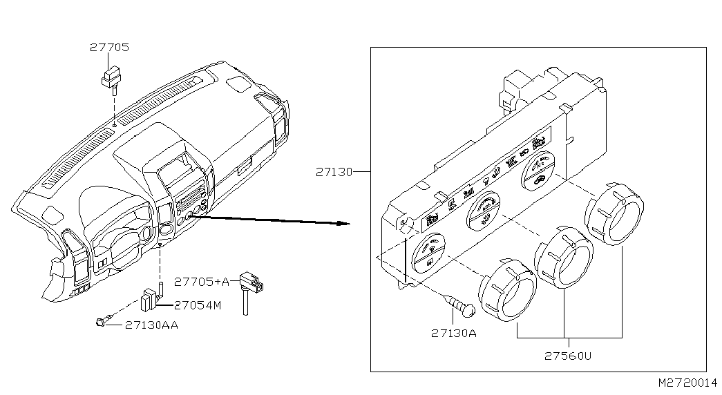 Панель климатической системы для Ниссан Навара 2004-2010