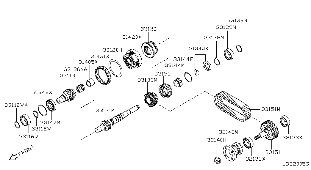 Цепь раздаточной коробки для Ниссан Навара 2004-2010
