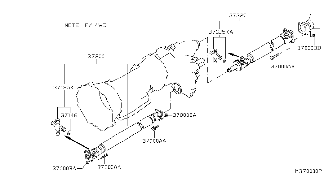 Карданный вал для Ниссан Навара 2004-2010