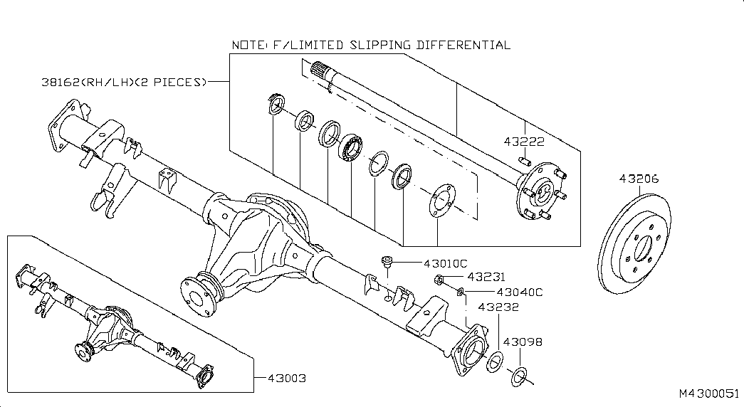 Полуось задняя для Ниссан Навара 2004-2010