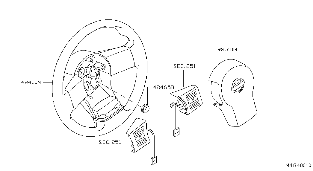 Подушка безопасности водителя для Ниссан Навара 2004-2010